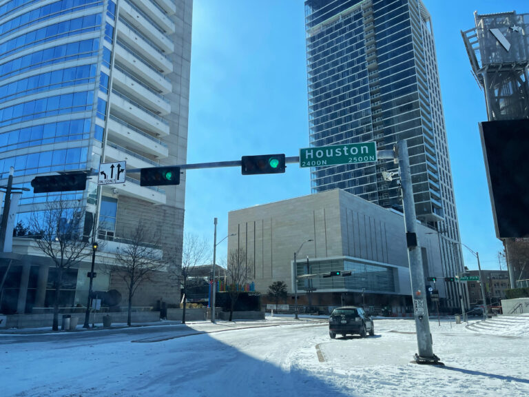 Icy Roads, Dallas, Texas